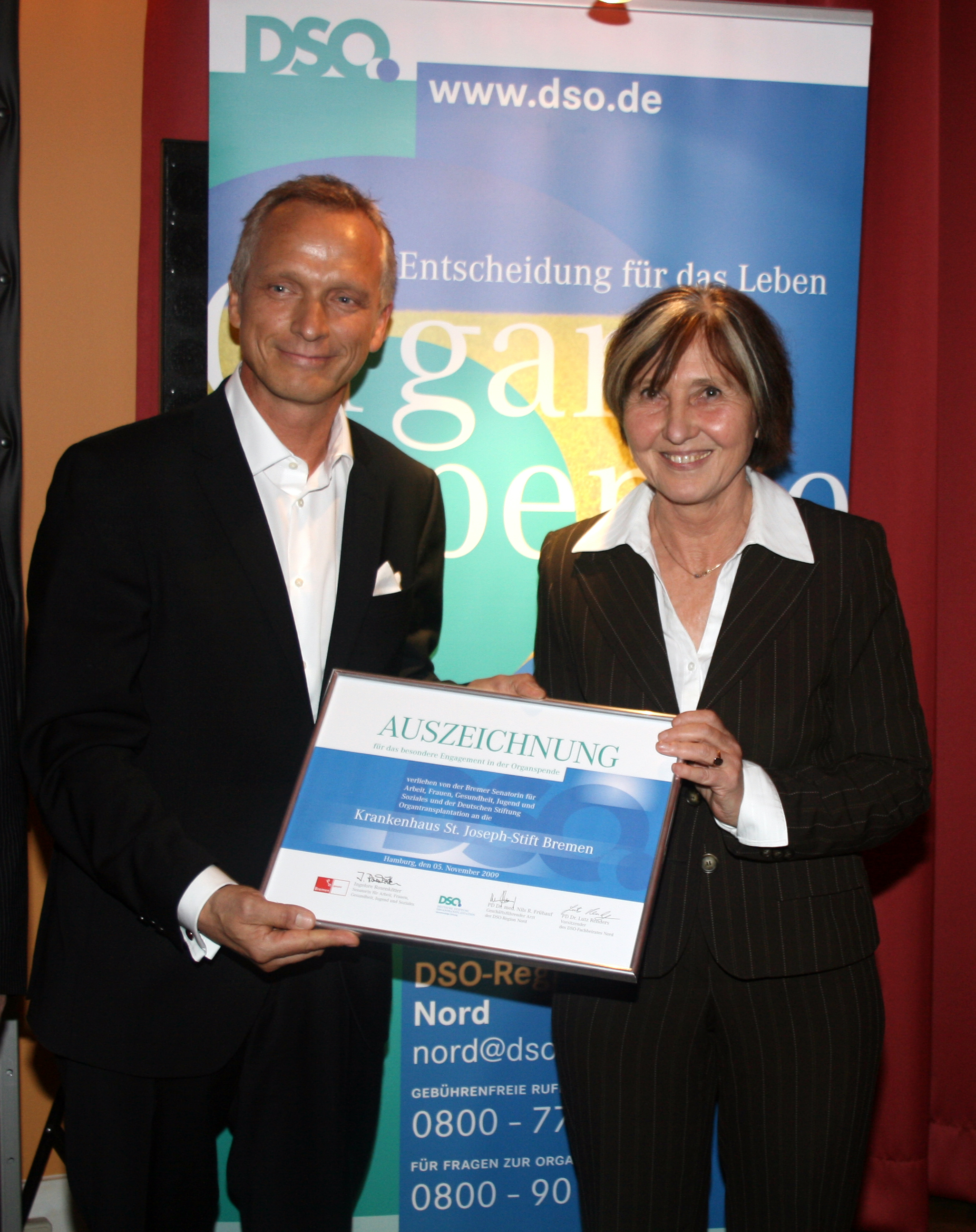 Übergabe Organspendepreis 2008